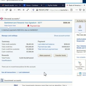 Bank of America Balance