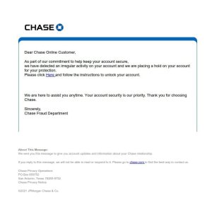 Chase letter