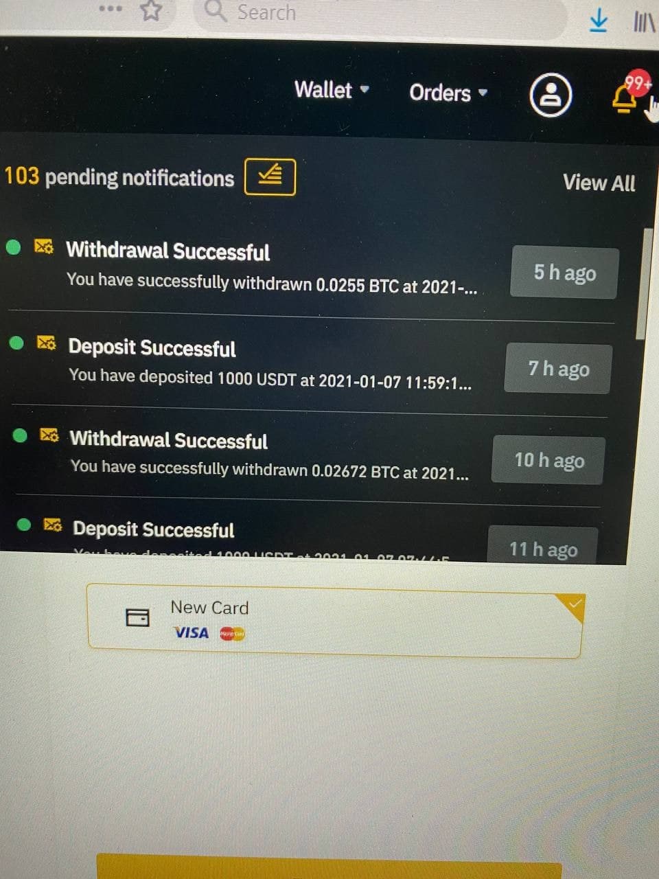 Withdrawal & Deposit Successful